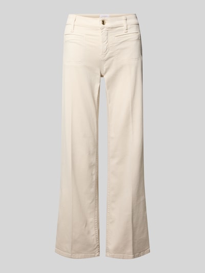 Produktfoto, Cropped Jeans mit Bügelfalten und Eingrifftaschen von Cambio, mieszanka bawełny z dodatkiem streczu, krój krótki, kanty, wpuszczane kieszenie, szerokość w rozmiarze 36: 39 cm, długość wewnętrzna nogawki w rozmiarze 36: 70 cm