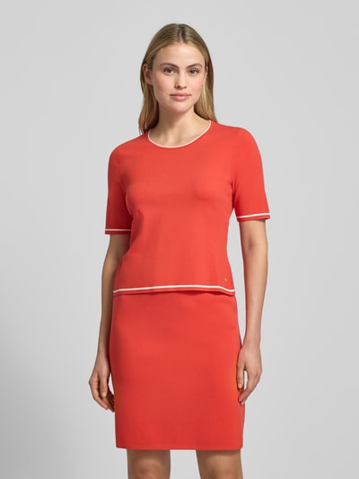 Marc Cain Strickshirt aus Viskose-Mix mit Rundhalsausschnitt Rot 4