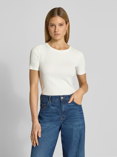 Tom Tailor Denim Slim Fit T-Shirt aus Baumwoll-Mix Offwhite 4