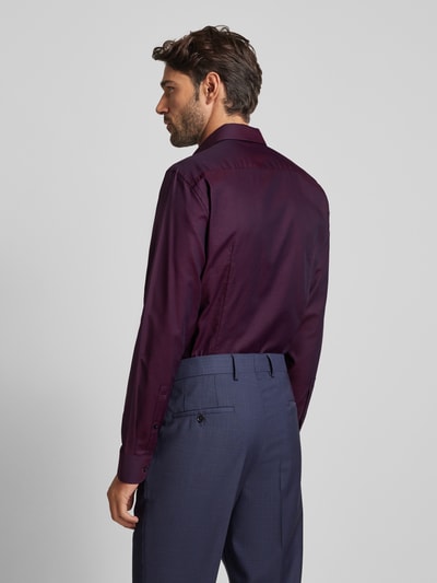 Jake*s Regular Fit Business-Hemd mit Kentkragen Aubergine 10