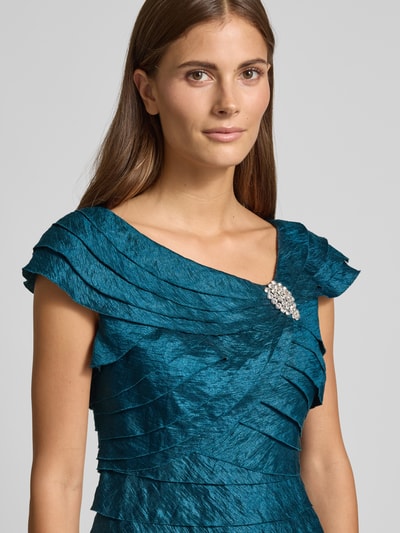 Christian Berg Cocktail Sukienka koktajlowa mini z mieszanki wiskozy z ozdobną aplikacją Butelkowy zielony 3