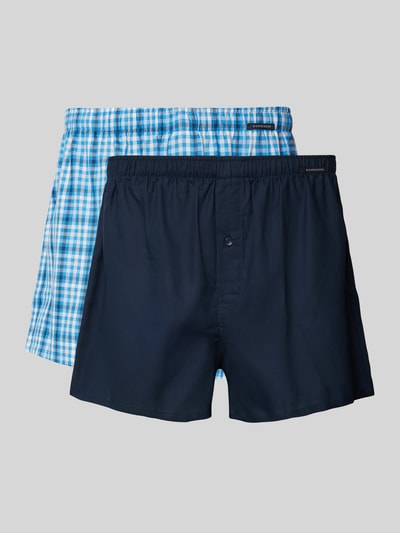 Schiesser Boxershorts mit Label-Patch im 2er-Pack Marine 1