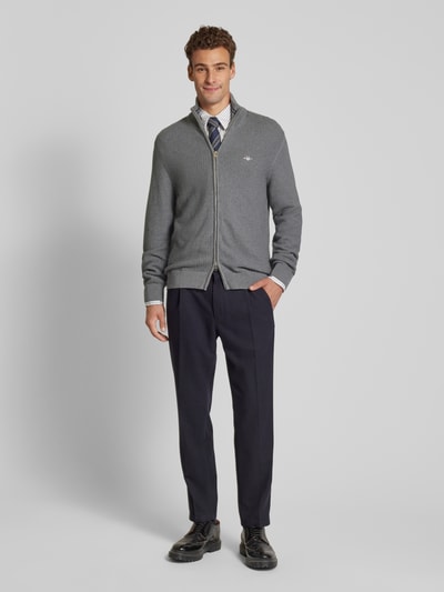 Gant Cardigan met structuurmotief Donkergrijs gemêleerd - 1