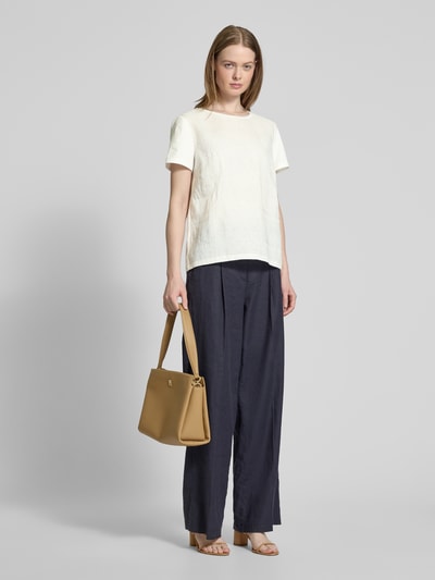 Weekend Max Mara T-shirt z obszyciem koronką model ‘BONDENO’ Biały 1