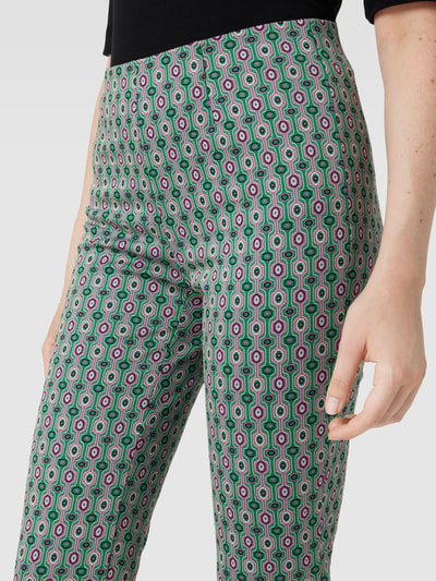 Raffaello Rossi Stoffen broek met all-over motief, model 'PENNY' Groen - 3