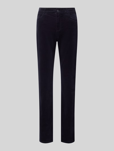 Christian Berg Woman Straight Fit Jeans aus Baumwoll-Mix in Cord-Optik Dunkelblau 1