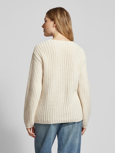 Lanius Strickpullover mit V-Ausschnitt Offwhite 5