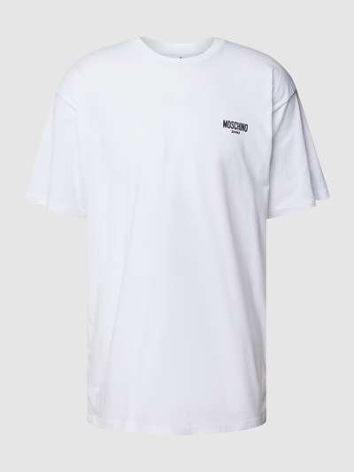 Moschino Swim + Underwear T-Shirt mit Rundhalsausschnitt Modell 'Black&White' Weiss 2