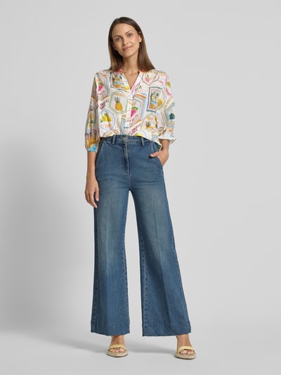 Emily Van den Bergh Regular Fit Bluse mit 3/4-Arm Weiss 1