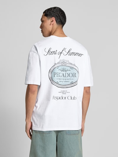 Pegador Oversized T-shirt met label- en statementprint, model 'Ramon' Wit - 5