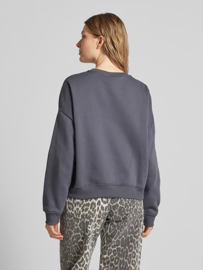 Only Regular Fit Sweatshirt mit Baumwolle und Schriftzug-Print Modell 'SWEAT LIFE' Rauchblau 5