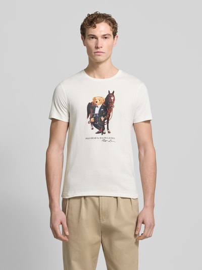 Polo Ralph Lauren T-Shirt mit Label-Print und Rundhalsausschnitt Offwhite 4