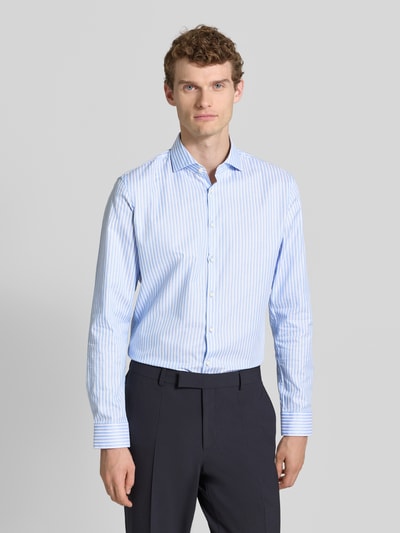 Jake*s Slim fit zakelijk overhemd van katoen met haaikraag Bleu - 4