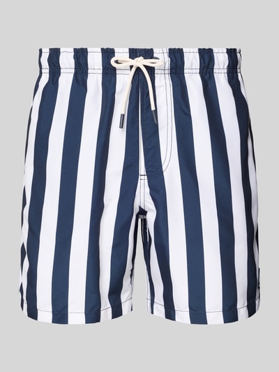 Produktfoto, Badehose mit Gesäßtasche und elastischem Bund von Shiwi, krój regular fit, paski w stylu allover, elastyczny pas, tunel, kieszeń tylna