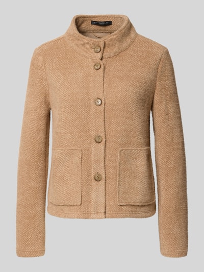 Betty Barclay Strickjacke mit Stehkragen und aufgesetzten Taschen Camel 2