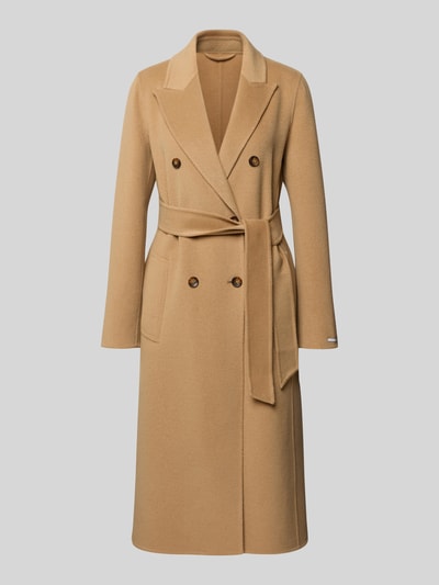 Marella Lange linnen jas met strikceintuur, model 'ARA' Camel - 2