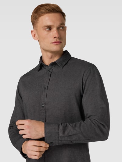 SELECTED HOMME Koszula flanelowa o kroju slim fit w szkocką kratę Antracytowy 3