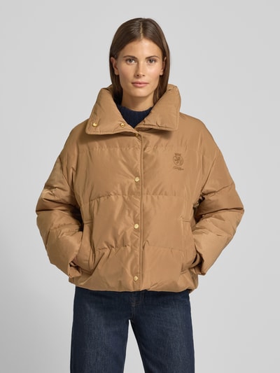 Tommy Hilfiger Regular fit donsjack met labelstitching Camel - 4