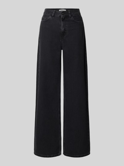 Produktfoto, Wide Leg Jeans aus reiner Baumwolle Modell 'Jane' von Carhartt Work In Progress in Schwarz, 5-Pocket-Design, sichtbare Textur
