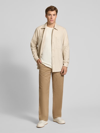 BOSS Orange Loose fit vrijetijdsoverhemd met wol, model 'LOCKY' Zand - 1