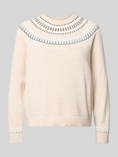 s.Oliver RED LABEL Shaped fit gebreide pullover van puur katoen Ecru - 2