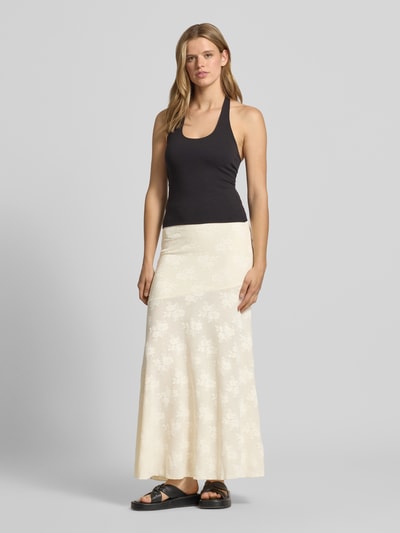 Gina Tricot Maxirock mit elastischem Bund Offwhite 1