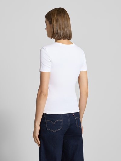 Only Slim fit T-shirt van katoenmix, model 'VAL LIFE' Wit - 5