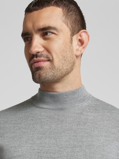 Christian Berg Men Gebreide pullover met turtleneck Lichtgrijs gemêleerd - 3