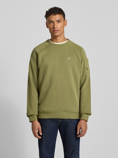 PME Legend Sweatshirt met labelpatch Olijfgroen - 4