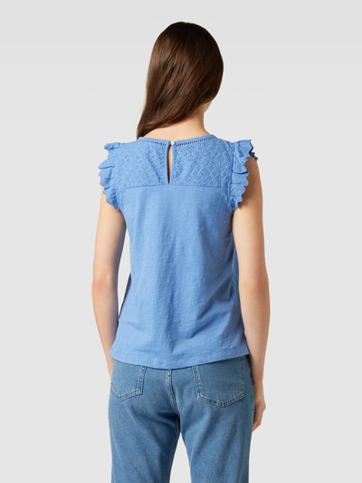 Jake*s Casual Blouseshirt met gaatjesmotief Bleu - 5