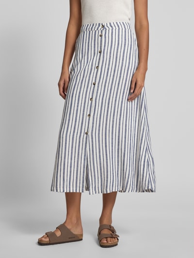 B.Young Spódnica lniana z listwą guzikową model ‘FALAKKA’ Błękitny 4