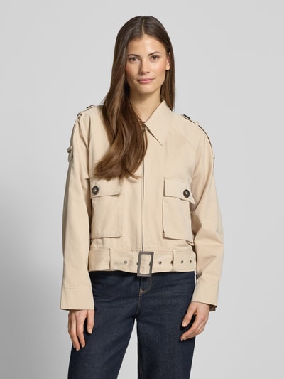 My Essential Wardrobe Jacke mit Pattentaschen und Gürtel Modell 'Lyon' Sand 4