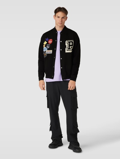 Pegador Oversized jack met patches, model 'Whitney Varsity' Zwart - 1