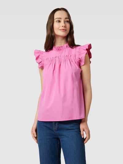 tonno & panna Blouse met volantmouwen, model 'Roswita' Felroze - 3