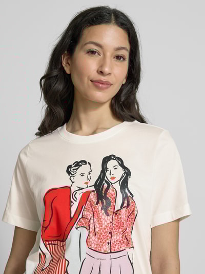 s.Oliver RED LABEL Relaxed Fit T-Shirt aus reiner Baumwolle Weiss 3