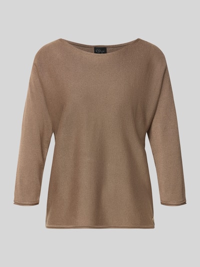 s.Oliver BLACK LABEL Relaxed Fit Strickpullover aus Viskose-Mix mit Glitzergarn Mittelbraun 2