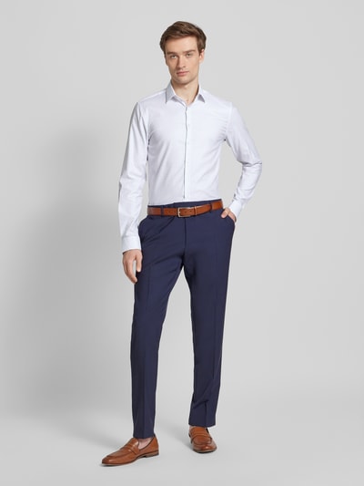 CK Calvin Klein Slim Fit Business-Hemd mit Label-Stitching Modell 'Bari' Weiss 1