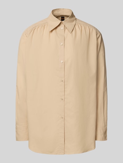 BOSS Orange Relaxed Fit Bluse mit Kentkragen Modell 'Belegant' Sand 2