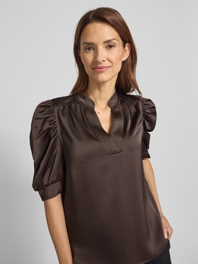 Neo Noir Blusenshirt mit Puffärmeln Modell 'Roella' Dunkelbraun 3