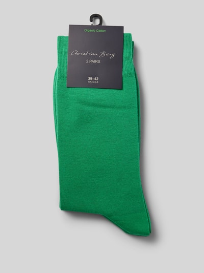 Christian Berg Men Socken mit Label-Detail Hellgruen 3