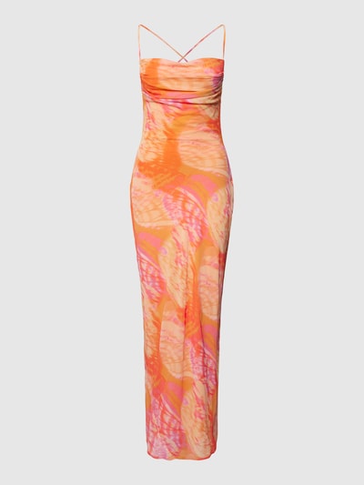 Gina Tricot Maxikleid aus Chiffon im Batik-Look Orange 2