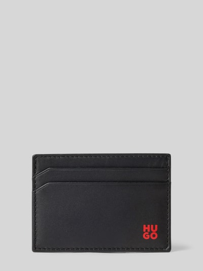 HUGO Pasjeshouder van echt runderleer Zwart - 1