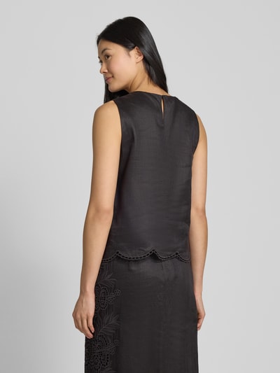 Max Mara Studio Tanktop mit Zierbesatz Modell 'EFESO' Black 5