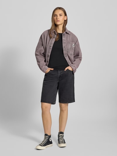 Only Bluzka z długim rękawem o kroju slim fit z mieszanki bawełny model ‘RILEY’ Czarny 1