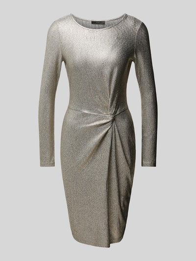 Oui Knielanges Kleid mit Rundhalsausschnitt Silber 2