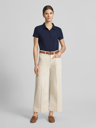 Christian Berg Woman Slim Fit Poloshirt mit Knopfleiste Dunkelblau 1