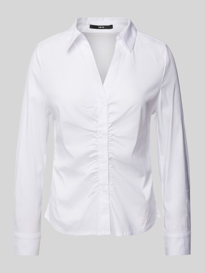 Zero Overhemdblouse met V-hals Wit - 2