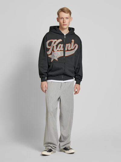 KARL KANI Sweatjacke mit Label-Stitching Anthrazit 1