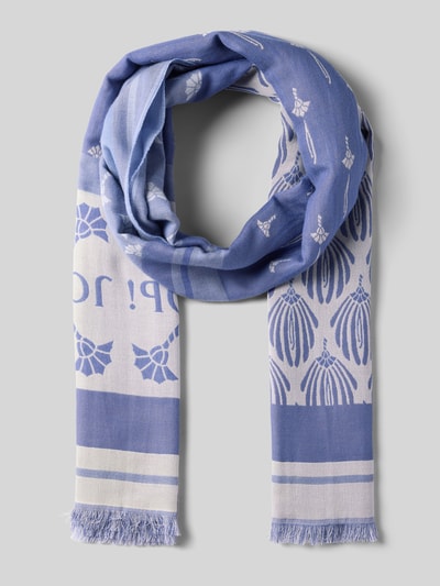 JOOP! Sjaal met franjes, model 'Alessia' Lichtblauw - 1