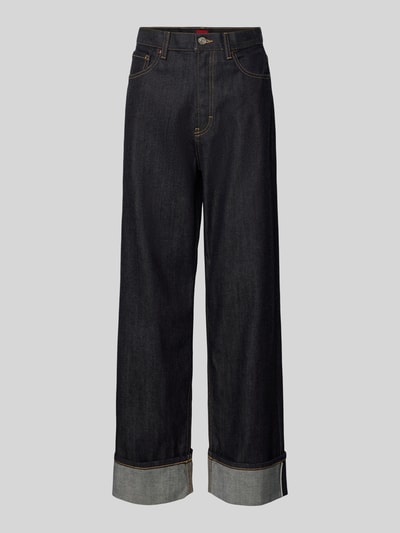 HUGO Wide Leg Jeans aus Baumwoll-Mix Modell 'GEABENA' Dunkelblau 2